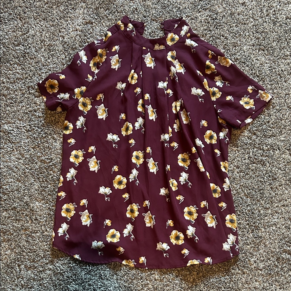 Sienna Sky Burgundy Floral Blouse